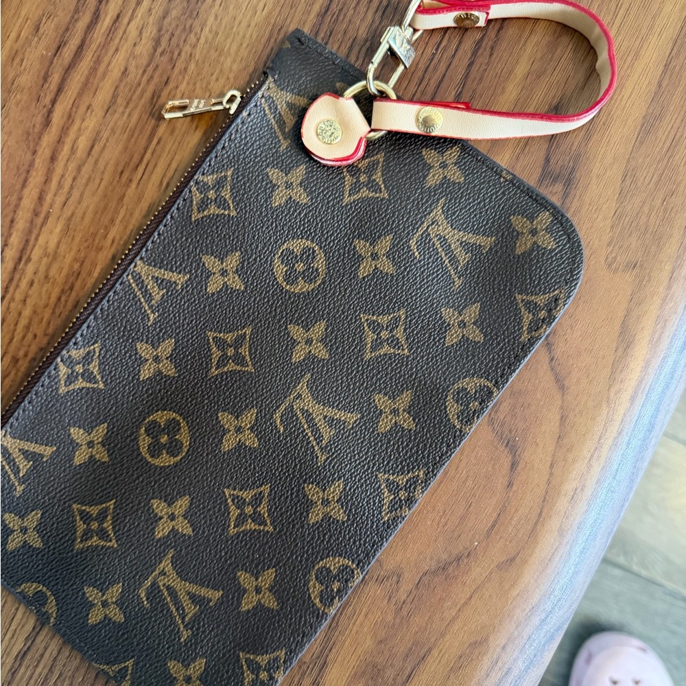 Monogram Purse Bag with Hot Pink Interior and Insert - Brown - Picture 6 of 12